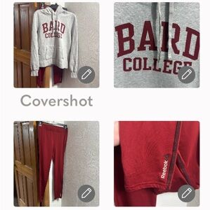 Matching maroon - Bard Sweatshirt hoodie+NEW Reebok stretch pant SzM